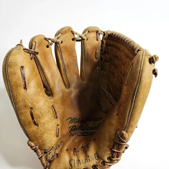 Vintage Spalding Professional Model Baseball Glove Full Back Mike Andrews LHT - Picture 8 of 12